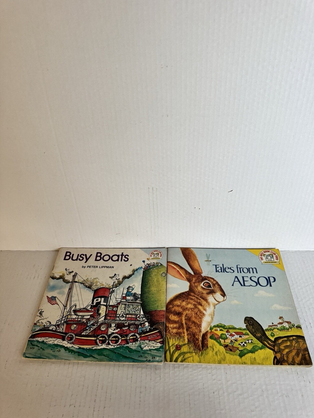 Vintage Random House Pictureback Lot Busy Boats 1977 Tales from Aesop 1976